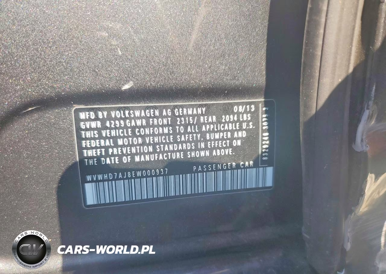 2014 Volkswagen Gti VIN:WVWHD7AJ8EW000937 - 12