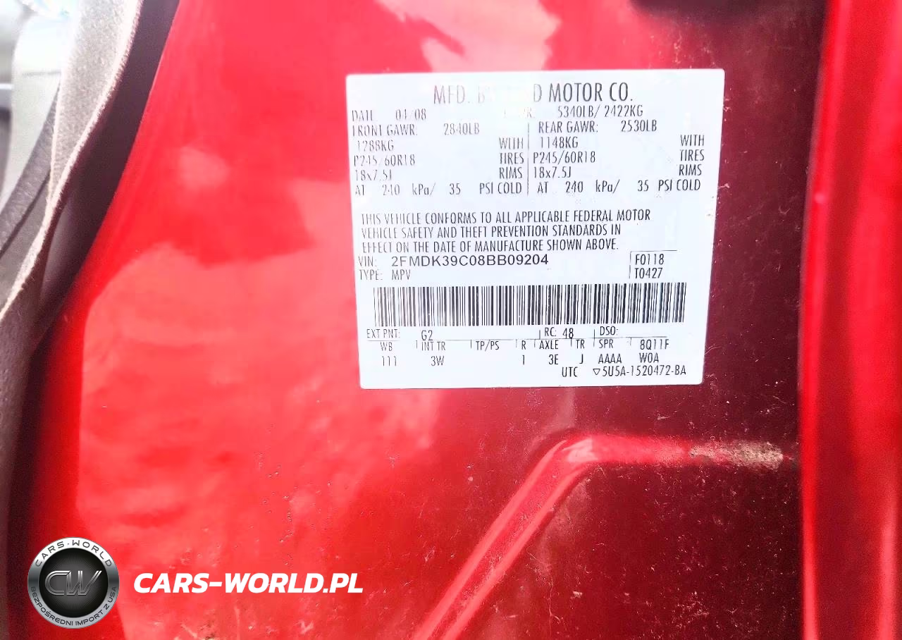 2008 Ford Edge Limited VIN:2FMDK39C08BB09204 - 14