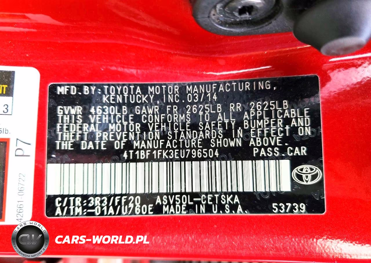 2014 Toyota Camry Se VIN:4T1BF1FK3EU796504 - 13