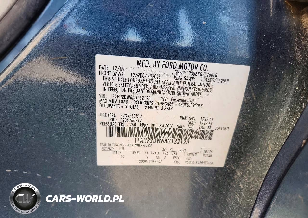 2010 Ford Taurus Se VIN:1FAHP2DW6AG132123 - 12