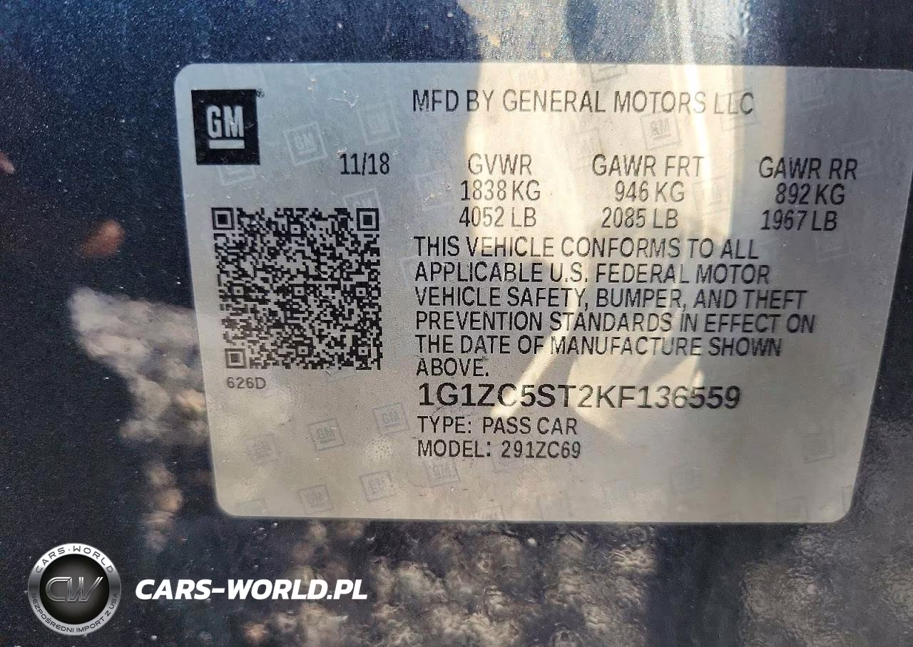 2019 Chevrolet Malibu Ls VIN:1G1ZC5ST2KF136559 - 12