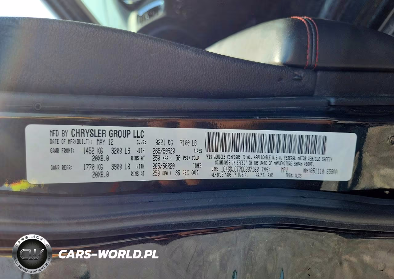 2012 Dodge Durango R-T VIN:1C4SDJCT7CC337163 - 13