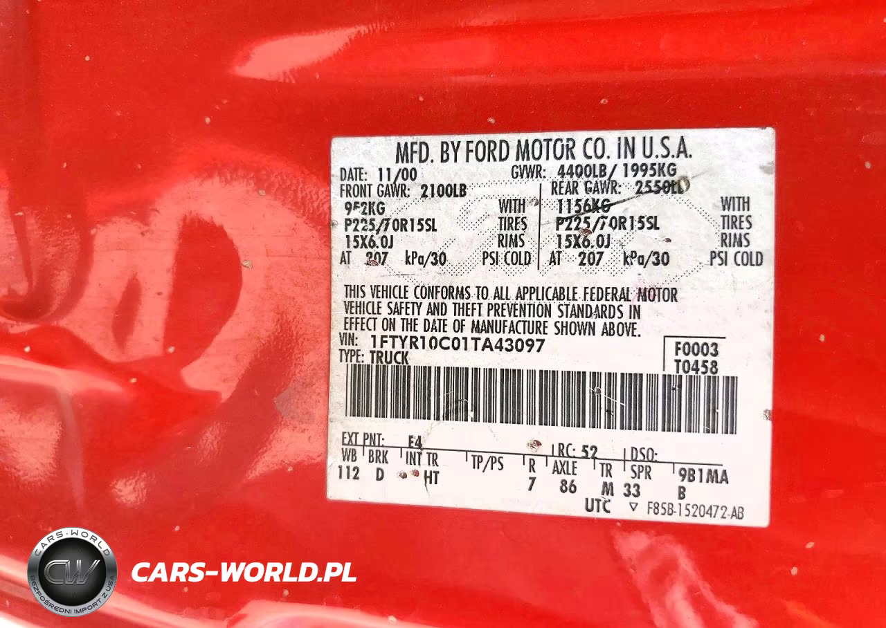 2001 Ford Ranger VIN:1FTYR10C01TA43097 - 12