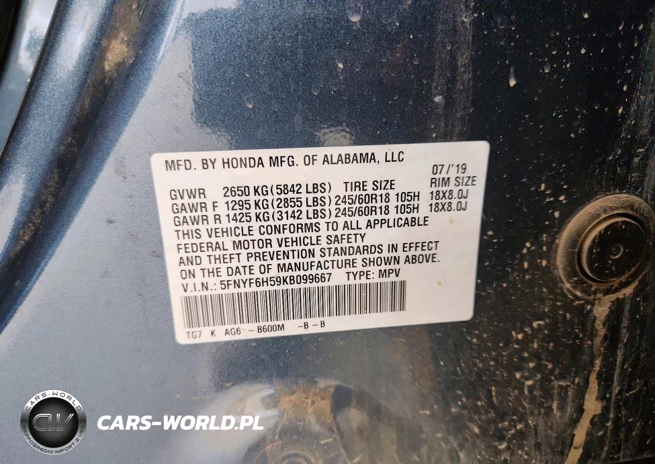 2019 Honda Pilot Exl VIN:5FNYF6H59KB099667 - 14