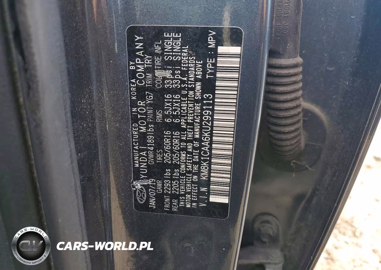 2019 Hyundai Kona Se VIN:KM8K1CAA6KU299113 - 13