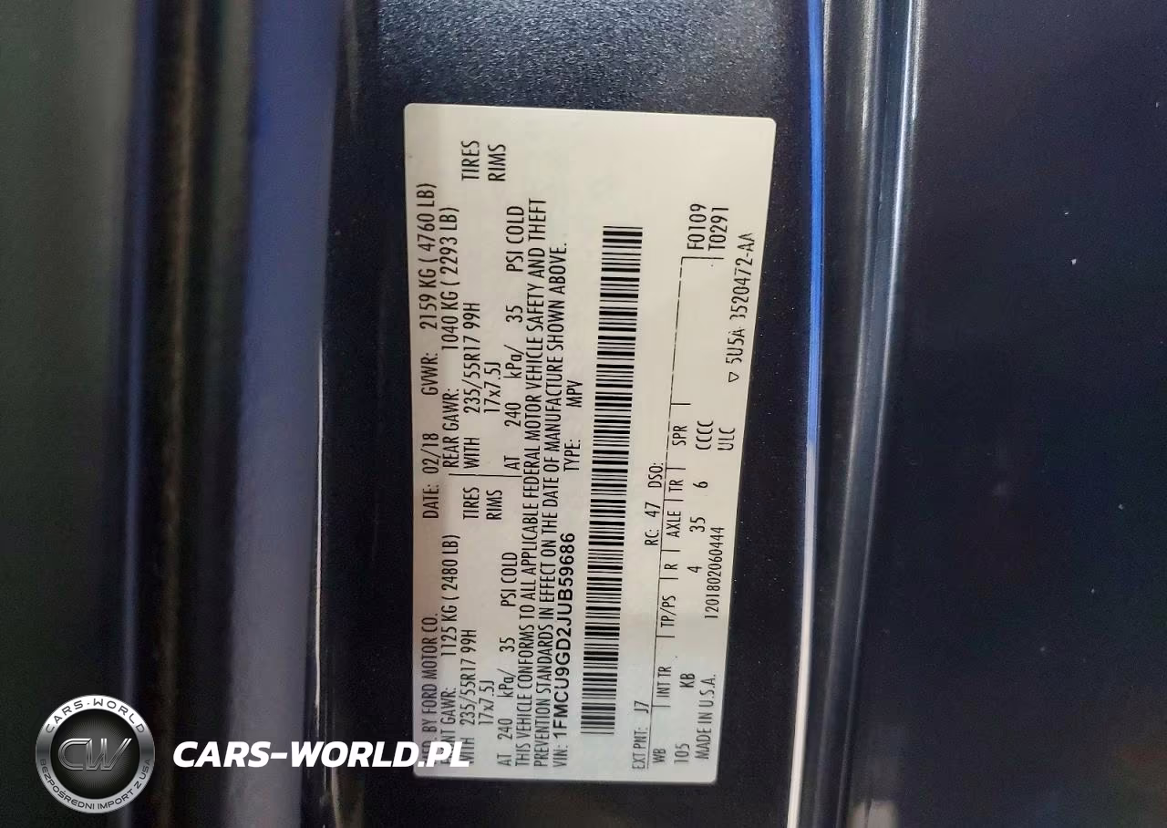 2018 Ford Escape Se VIN:1FMCU9GD2JUB59686 - 12