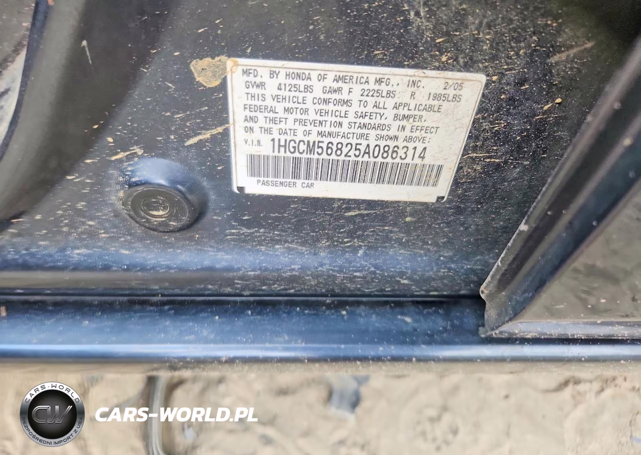 2005 Honda Accord Ex VIN:1HGCM56825A086314 - 13