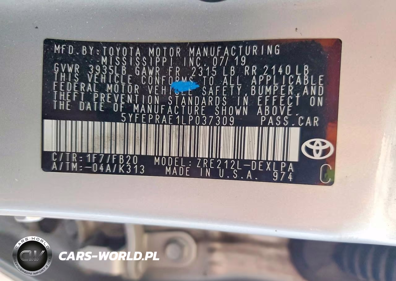 2020 Toyota Corolla Le VIN:5YFEPRAE1LP037309 - 13