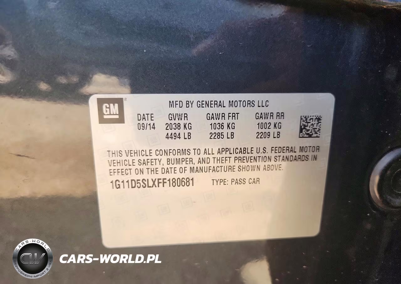 2015 Chevrolet Malibu 2Lt VIN:1G11D5SLXFF180681 - 13