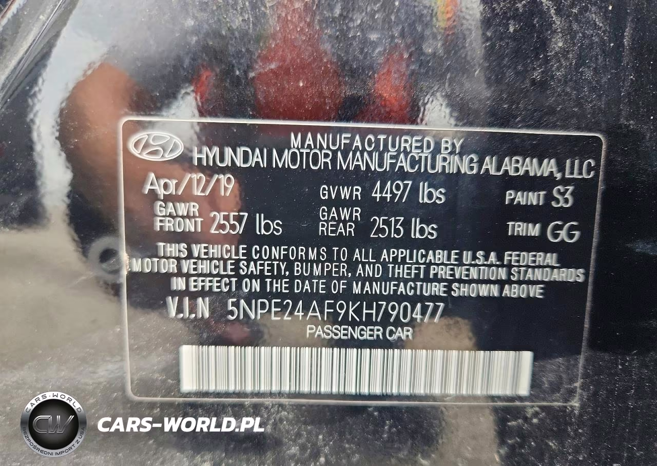 2019 Hyundai Sonata Se VIN:5NPE24AF9KH790477 - 12