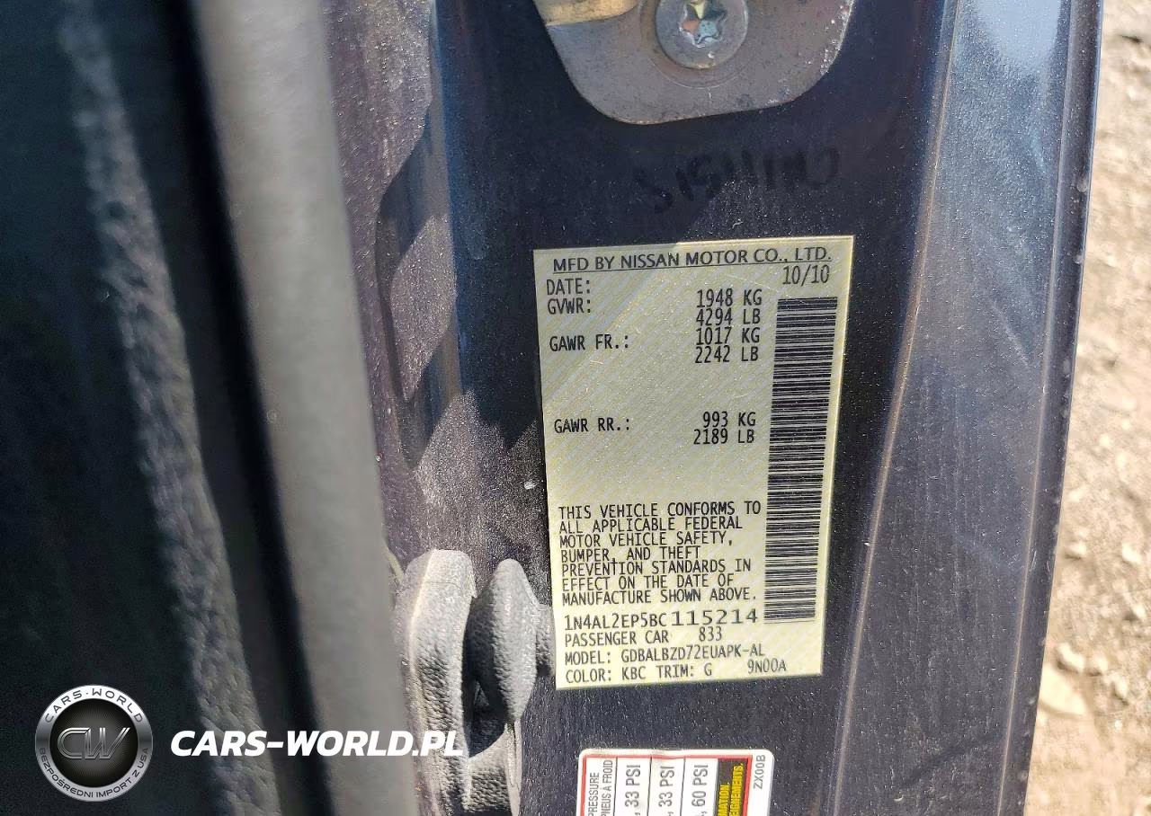 2011 Nissan Altima S VIN:1N4AL2EP5BC115214 - 12