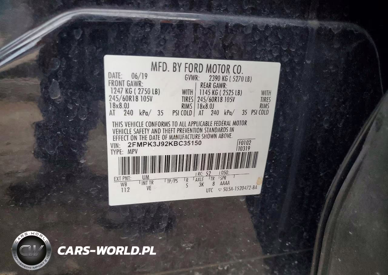 2019 Ford Edge Sel VIN:2FMPK3J92KBC35150 - 12