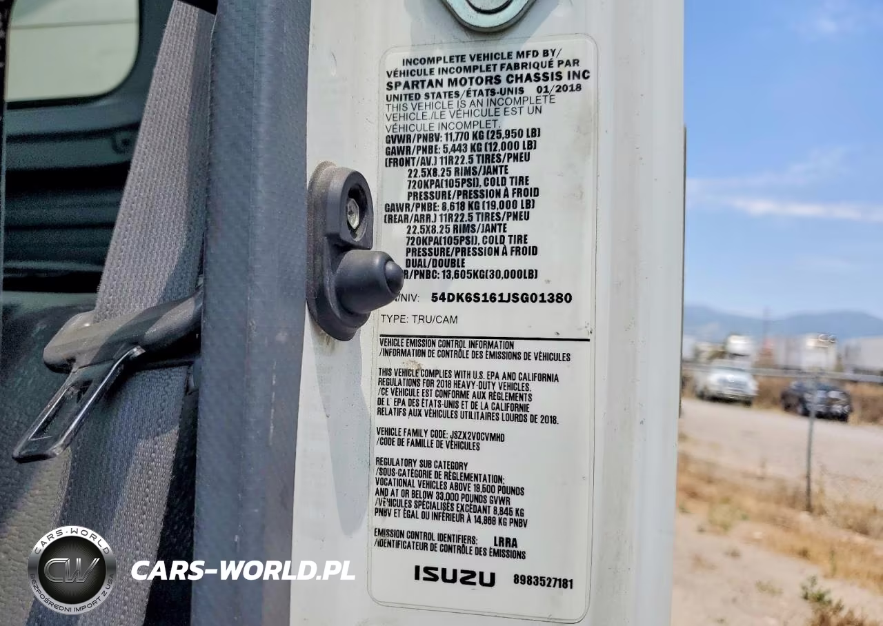 2018 Isuzu Ftr VIN:54DK6S161JSG01380 - 13