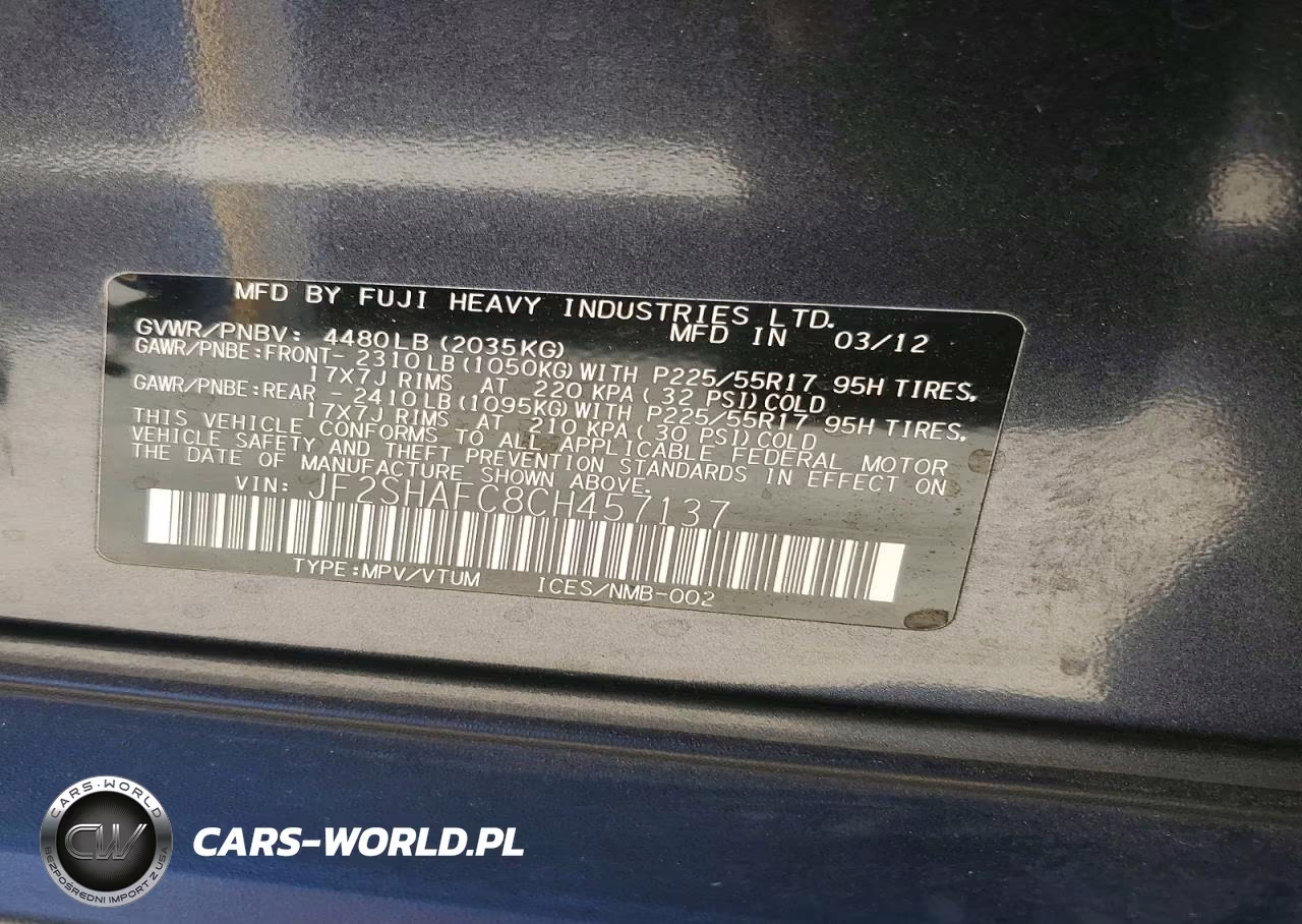 2012 Subaru Forester Limited VIN:JF2SHAFC8CH457137 - 12