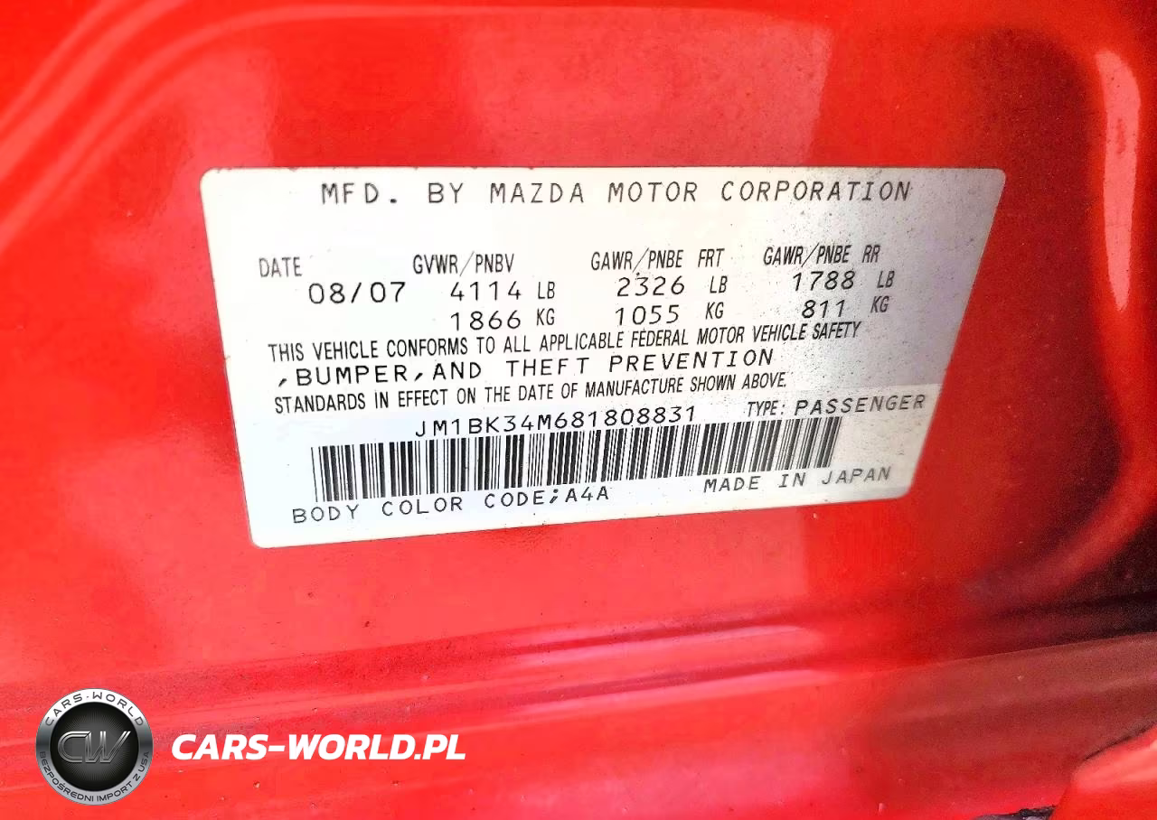 2008 Mazda Speed 3 VIN:JM1BK34M681808831 - 13