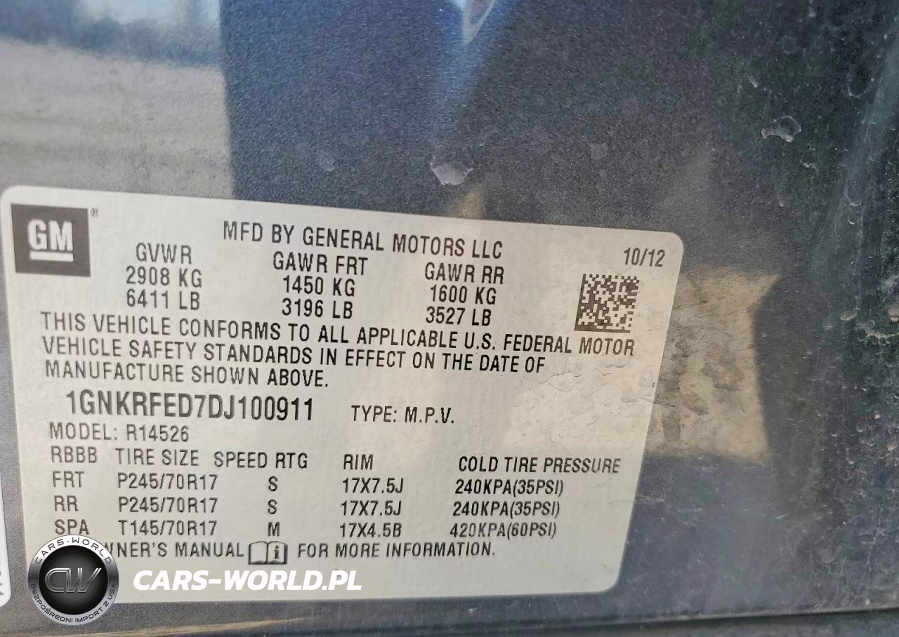 2013 Chevrolet Traverse Ls VIN:1GNKRFED7DJ100911 - 13