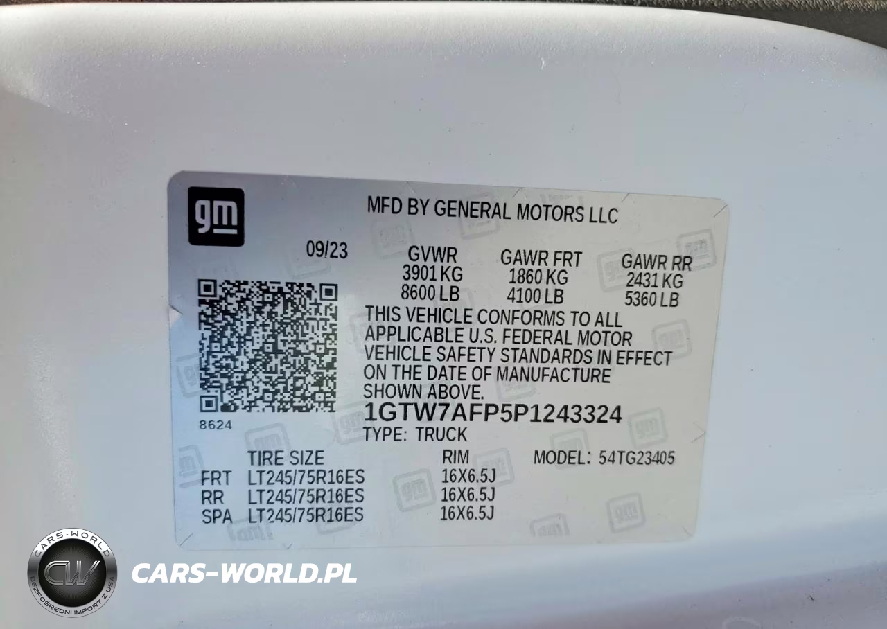 2023 GMC Savana G2500 VIN:1GTW7AFP5P1243324 - 13