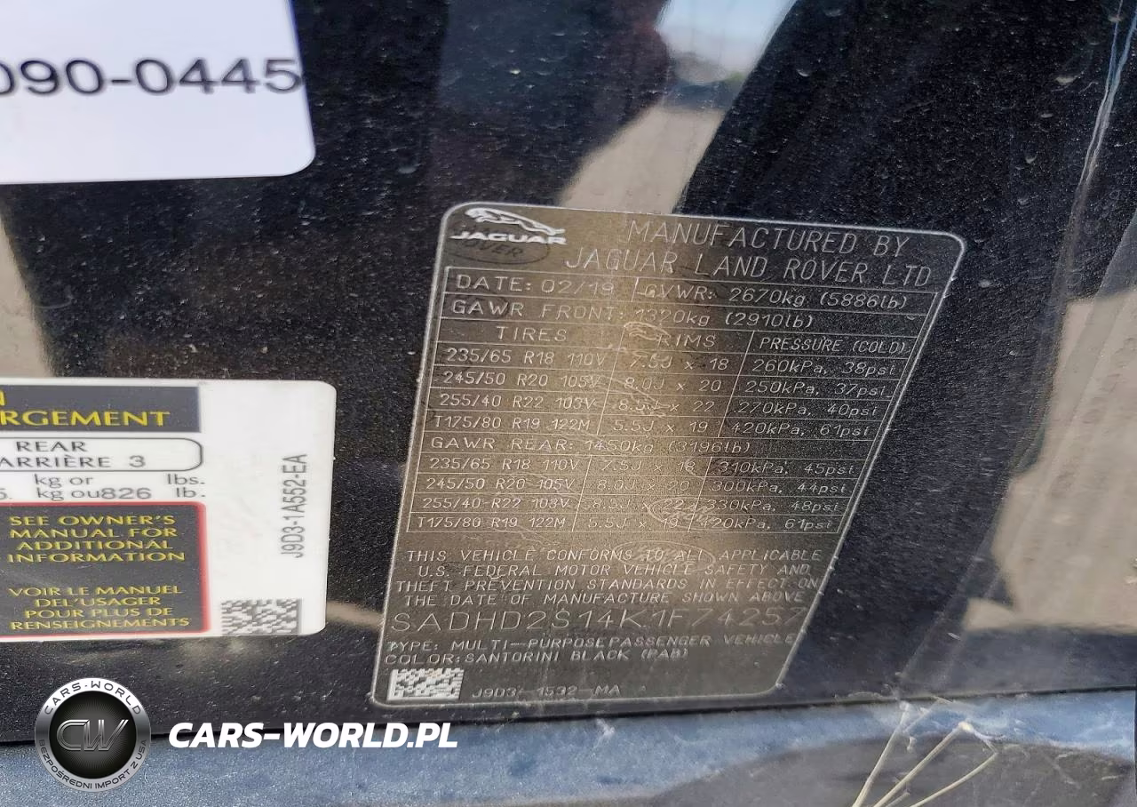 2019 Jaguar I-Pace First Edition VIN:SADHD2S14K1F74257 - 12