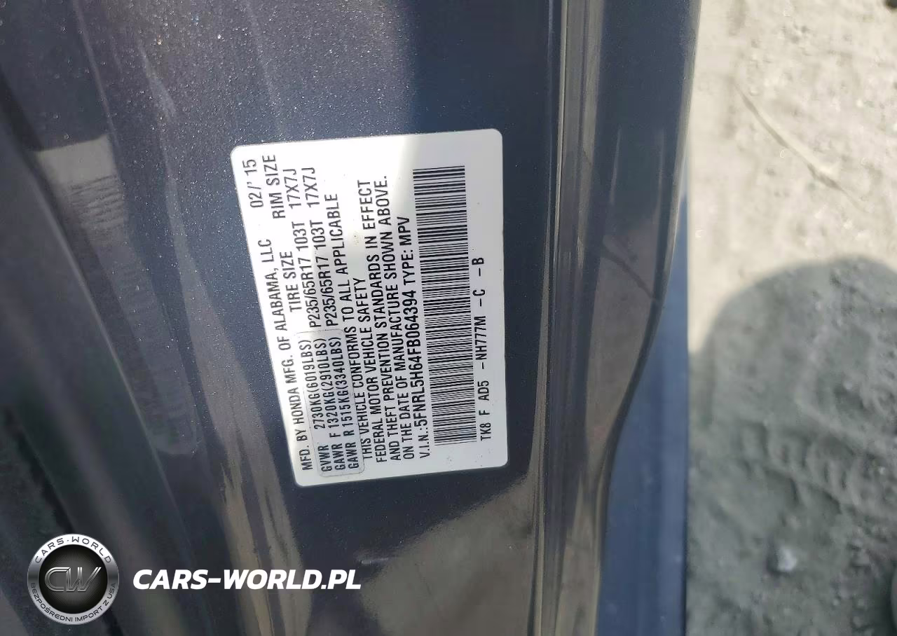 2015 Honda Odyssey Exl VIN:5FNRL5H64FB064394 - 13