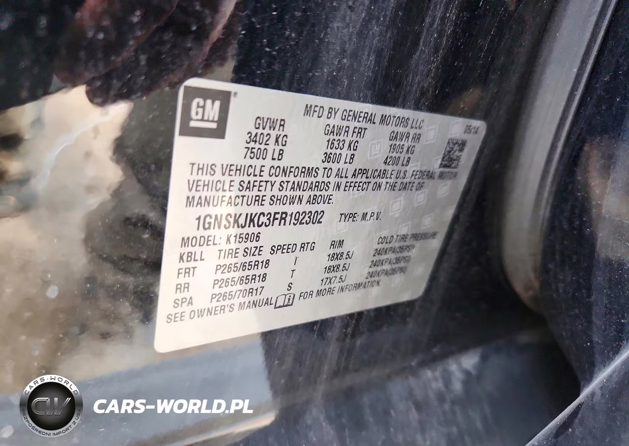 2015 Chevrolet Suburban K1500 Lt VIN:1GNSKJKC3FR192302 - 12
