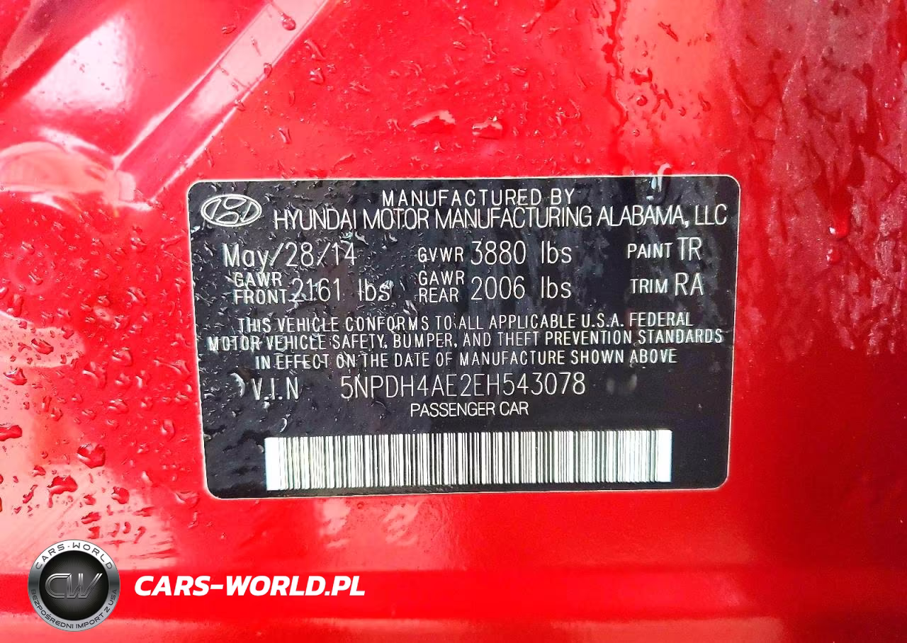 2014 Hyundai Elantra Se VIN:5NPDH4AE2EH543078 - 13