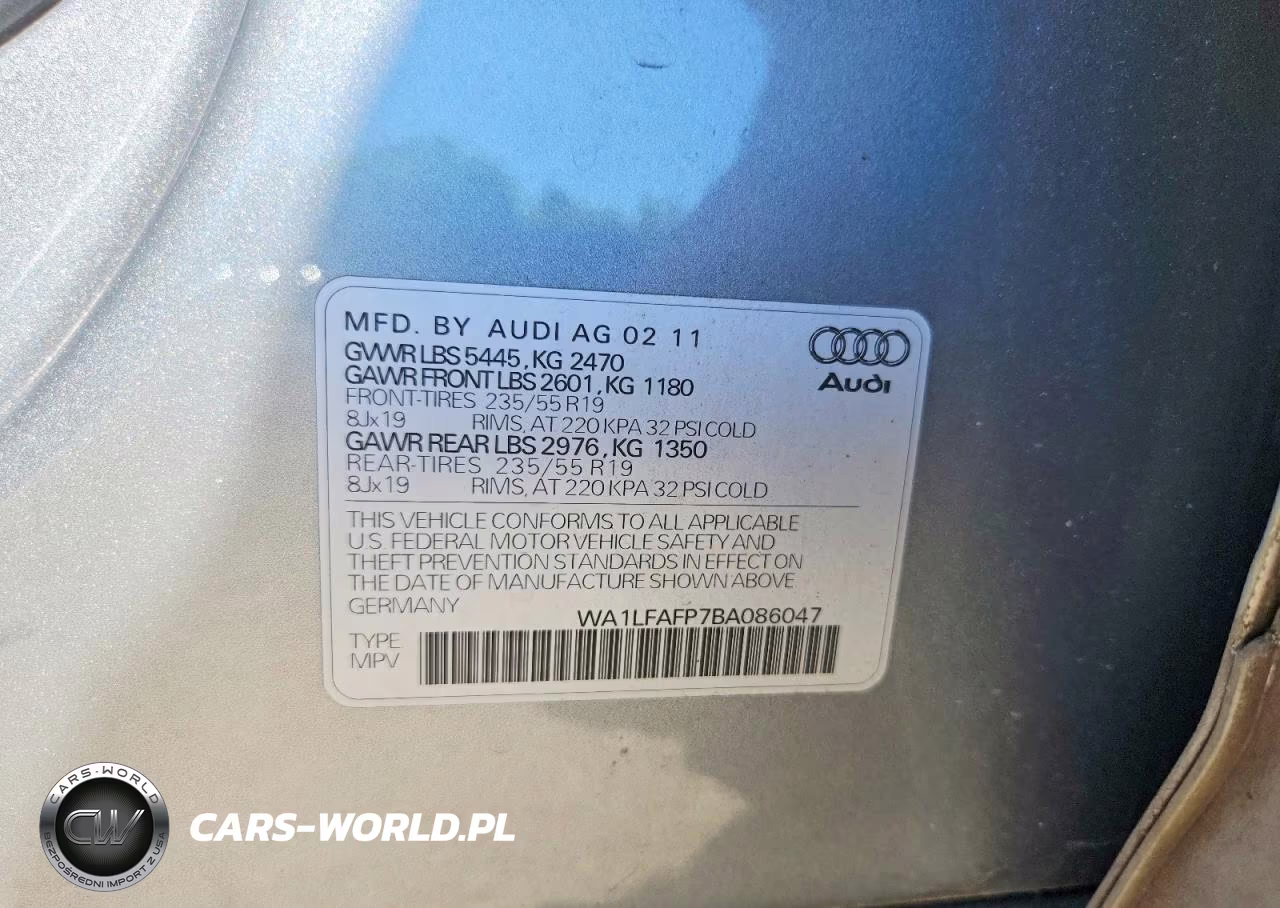 2011 Audi Q5 Premium Plus VIN:WA1LFAFP7BA086047 - 13