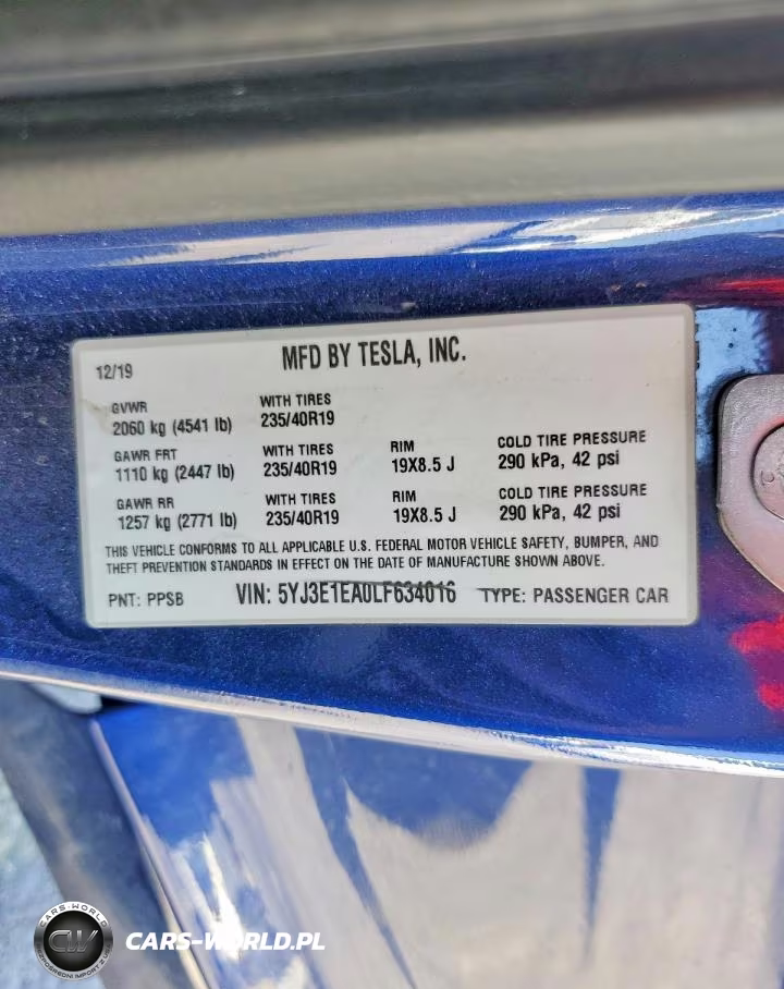 2020 Tesla Model 3 VIN:5YJ3E1EA0LF634016 - 12