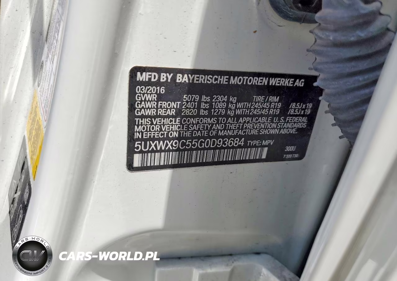 2016 BMW X3 xDrive28I VIN:5UXWX9C55G0D93684 - 13