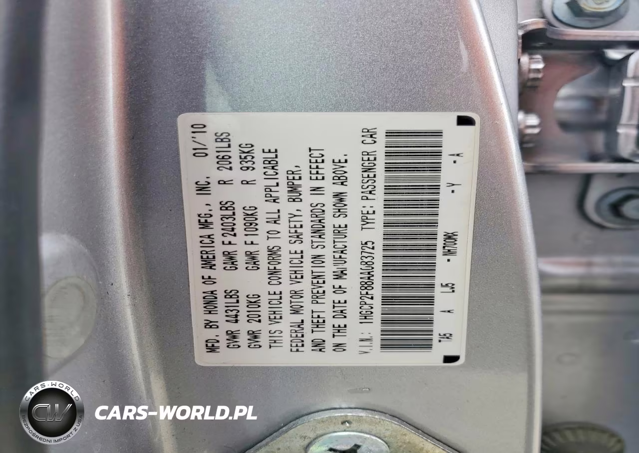 2010 Honda Accord Exl VIN:1HGCP2F88AA083725 - 12
