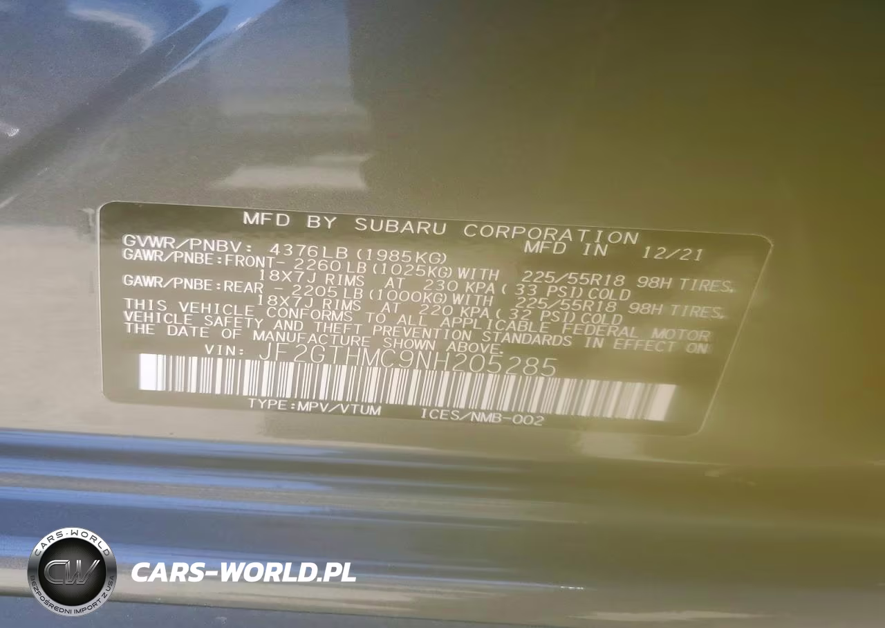 2022 Subaru Crosstrek Limited VIN:JF2GTHMC9NH205285 - 12