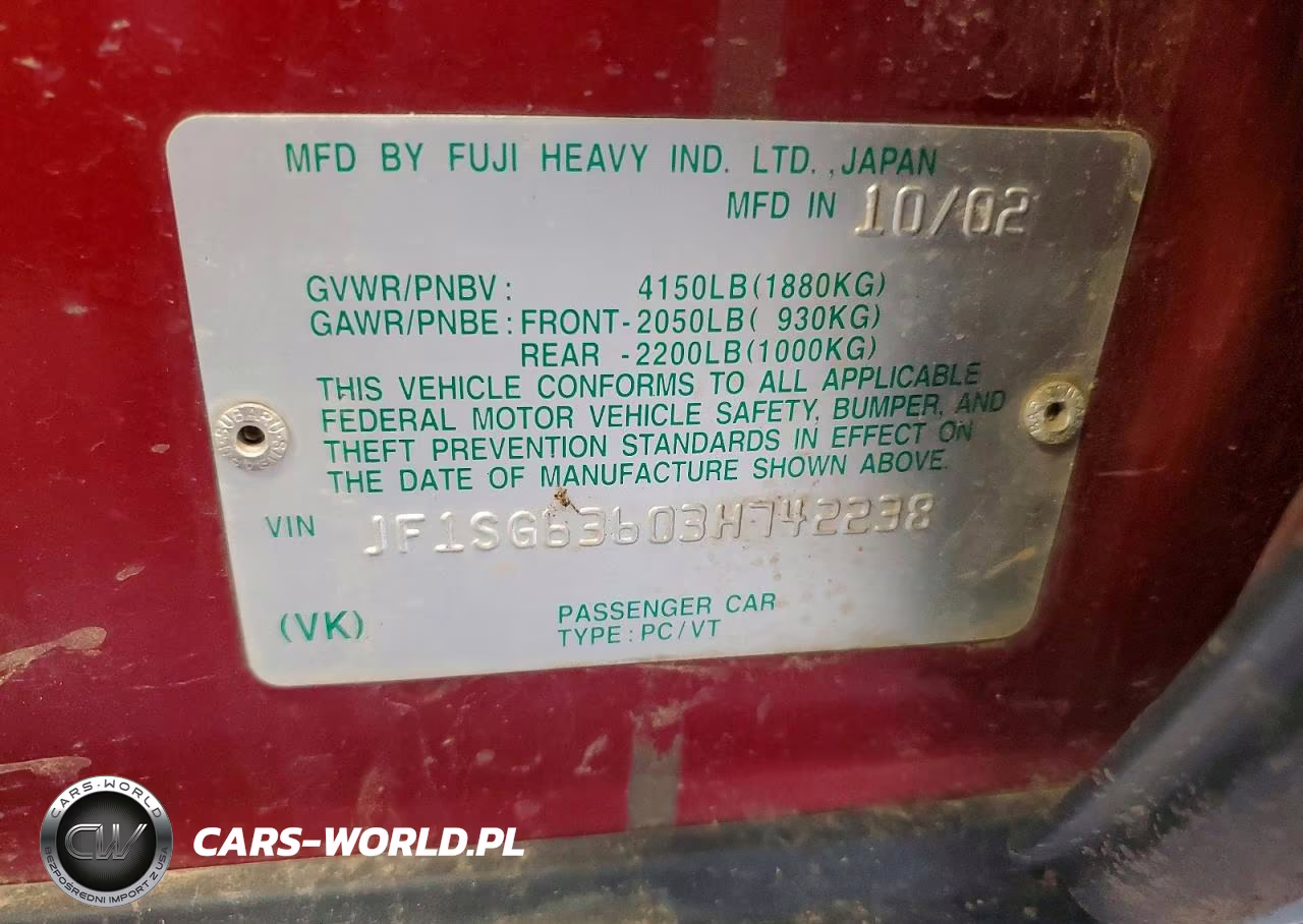 2003 Subaru Forester 2.5X VIN:JF1SG63603H742238 - 13