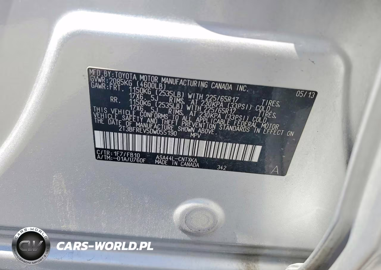 2013 Toyota Rav4 Le VIN:2T3BFREV5DW055190 - 13
