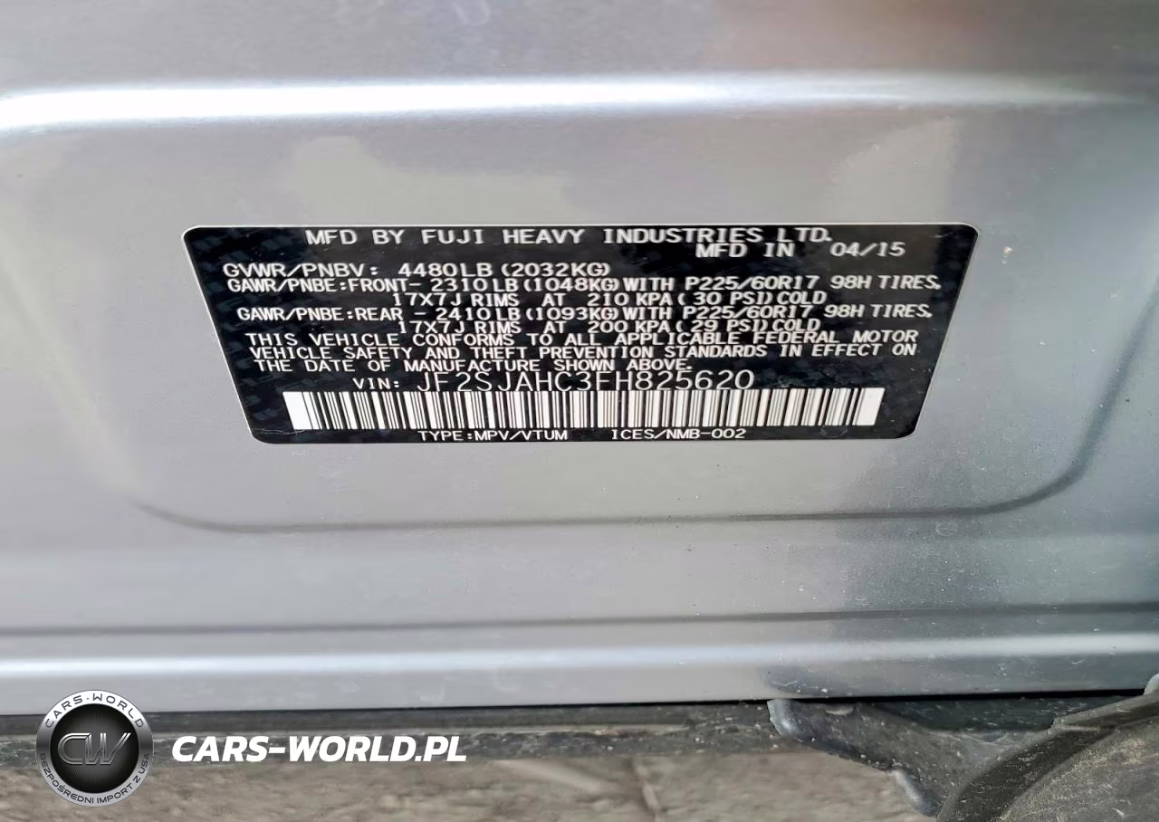 2015 Subaru Forester 2.5I Limited VIN:JF2SJAHC3FH825620 - 14