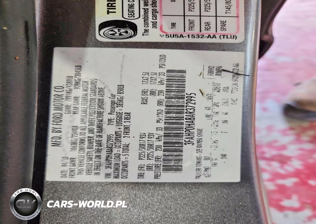 2010 Ford Fusion Se VIN:3FAHP0HA8AR372995 - 12