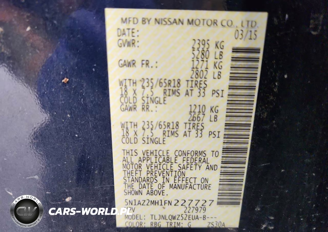 2015 Nissan Murano Sv VIN:5N1AZ2MH1FN227727 - 14