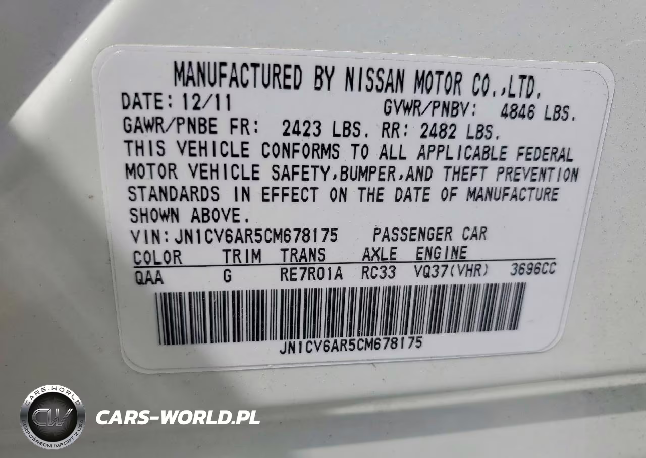 2012 Infiniti G37 Sedan X VIN:JN1CV6AR5CM678175 - 12