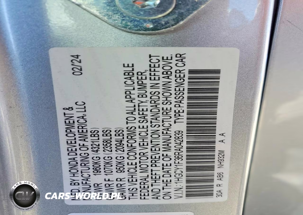 2024 Honda Accord Ex VIN:1HGCY1F36RA042839 - 12