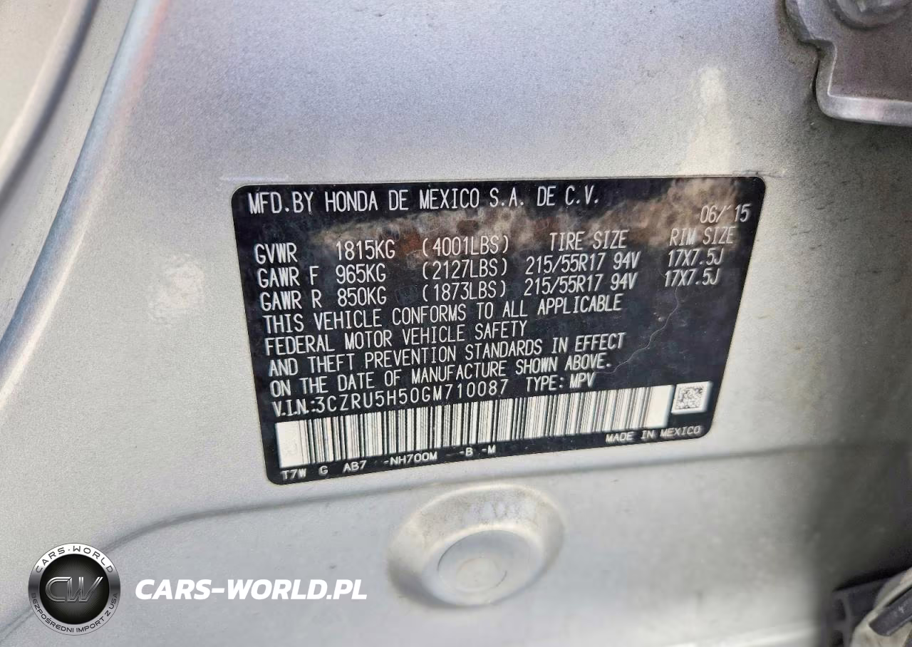 2016 Honda Hr-V Ex VIN:3CZRU5H50GM710087 - 12