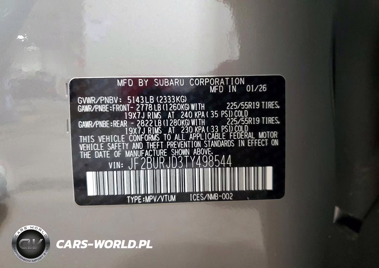 2026 Subaru Outback Touring Xt VIN:JF2BURJD3TY498544 - 13