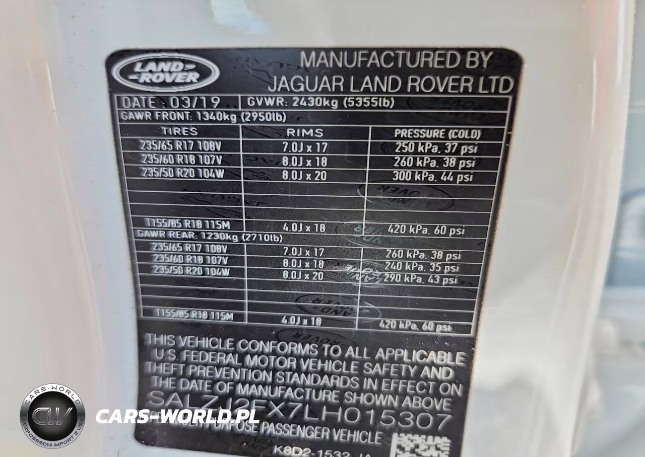 2020 Land Rover Range Rover Evoque S VIN:SALZJ2FX7LH015307 - 14