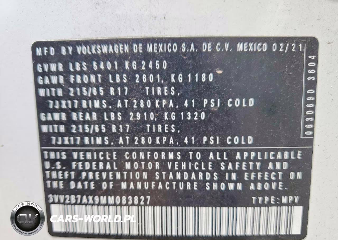 2021 Volkswagen Tiguan Se VIN:3VV2B7AX9MM083827 - 13