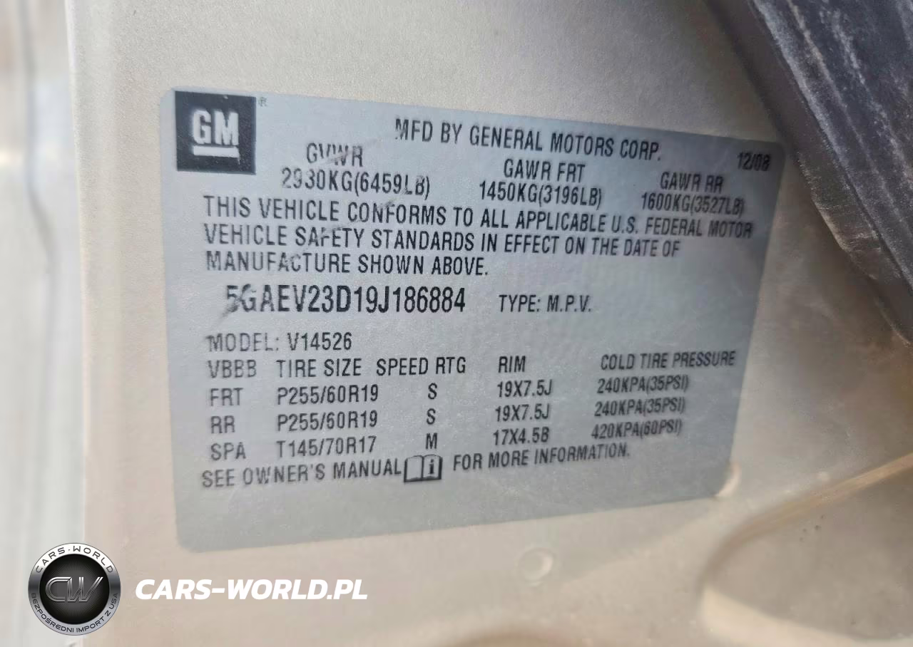 2009 Buick Enclave Cxl VIN:5GAEV23D19J186884 - 13