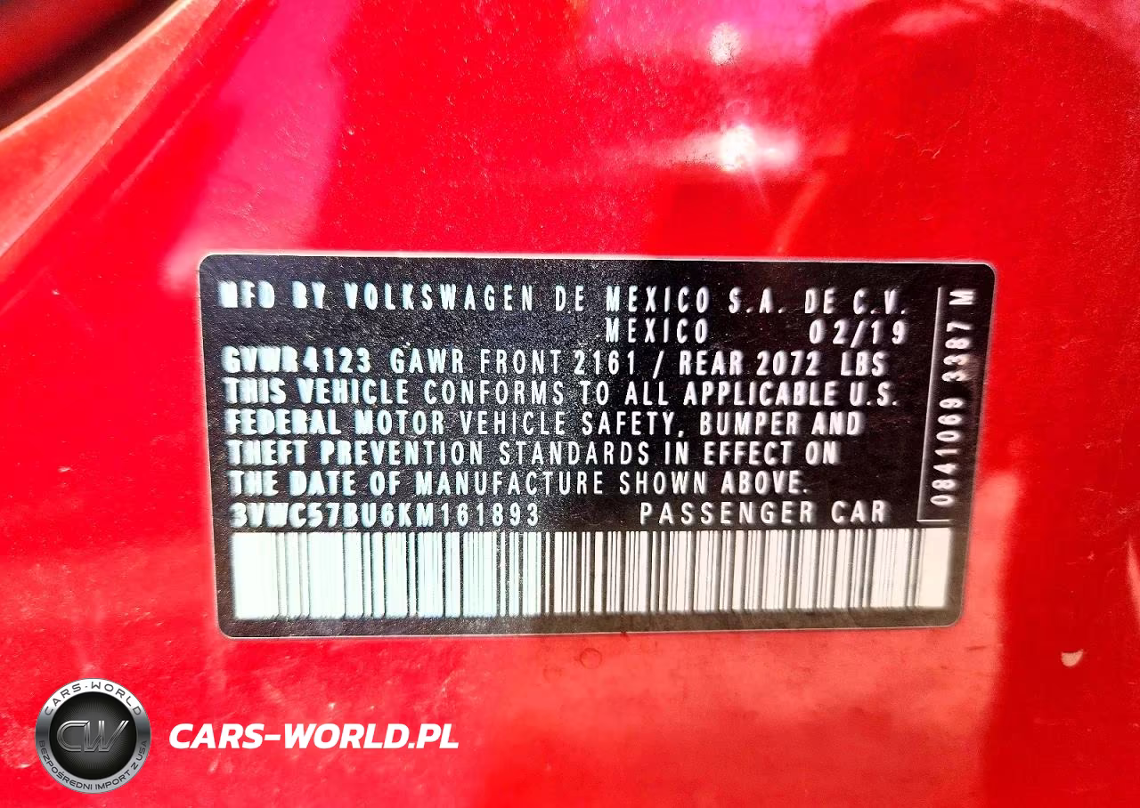 2019 Volkswagen Jetta S VIN:3VWC57BU6KM161893 - 12