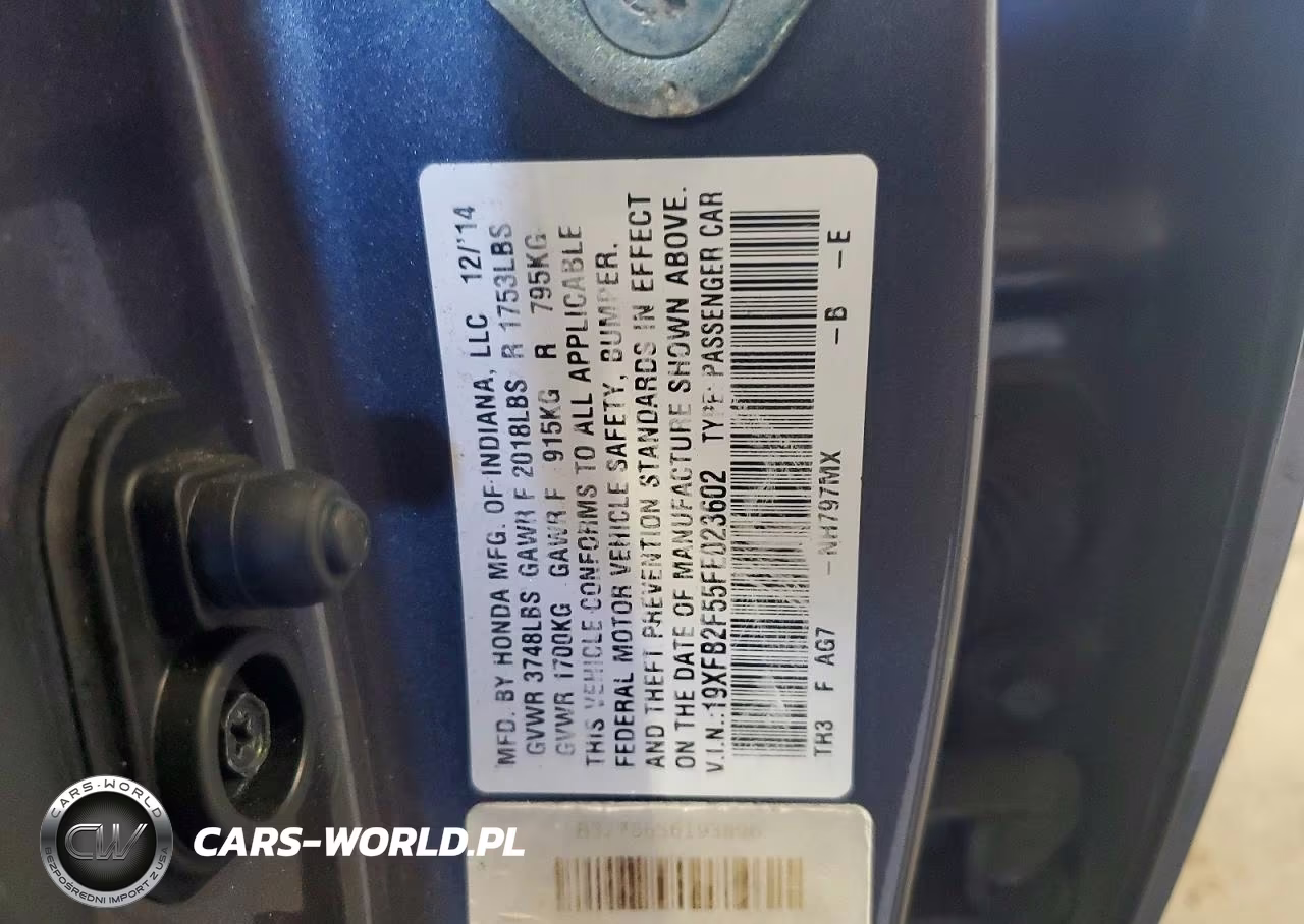 2015 Honda Civic Lx VIN:19XFB2F55FE023602 - 12