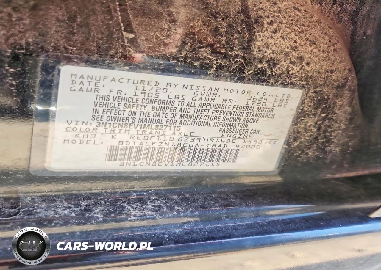 2021 Nissan Versa Sv VIN:3N1CN8EV1ML827115 - 12