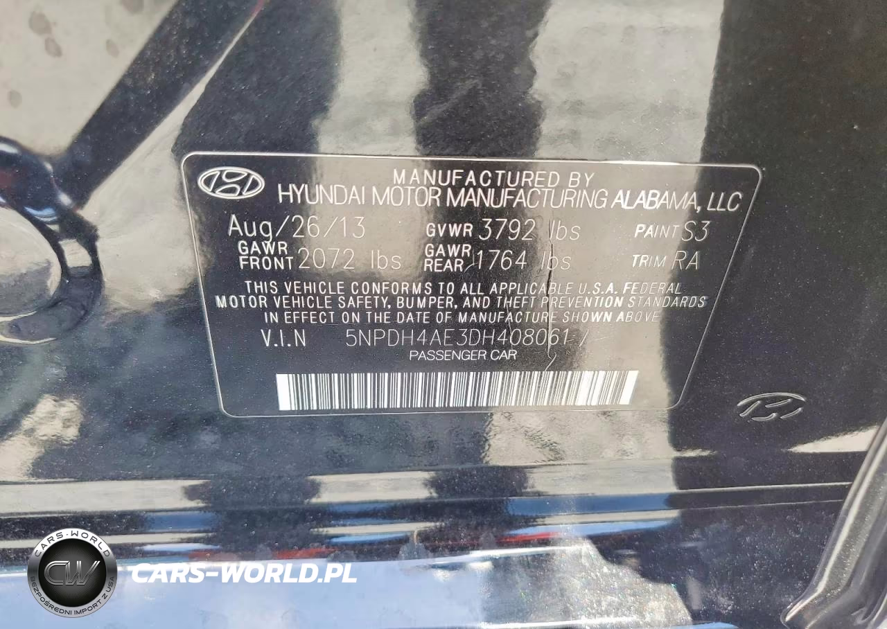 2013 Hyundai Elantra Gls VIN:5NPDH4AE3DH408061 - 12
