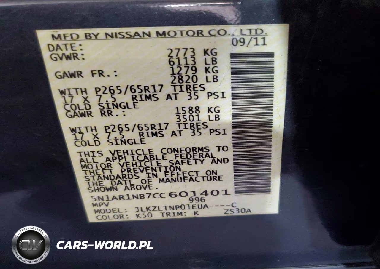 2012 Nissan Pathfinder VIN:5N1AR1NB7CC601401 - 13
