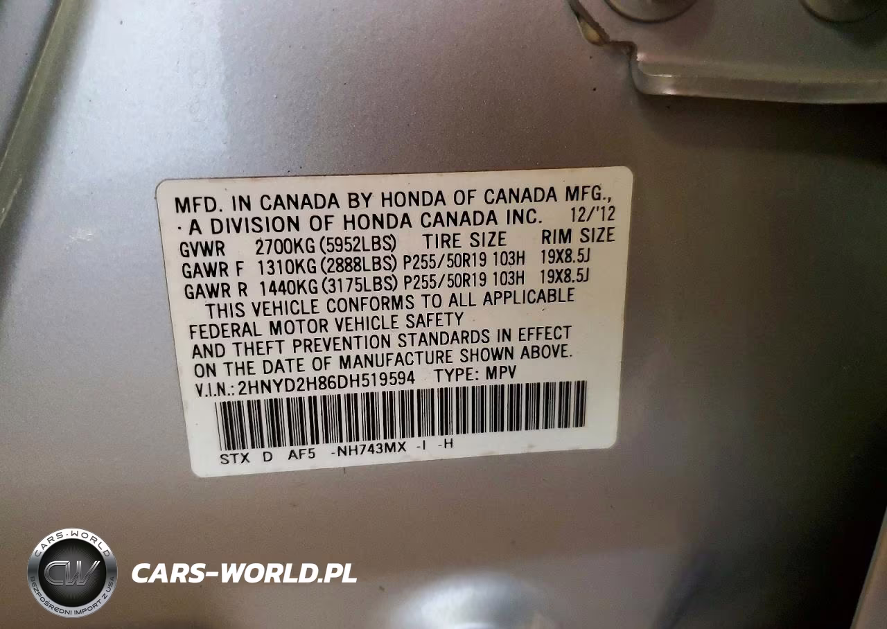 2013 Acura Mdx Advance VIN:2HNYD2H86DH519594 - 14
