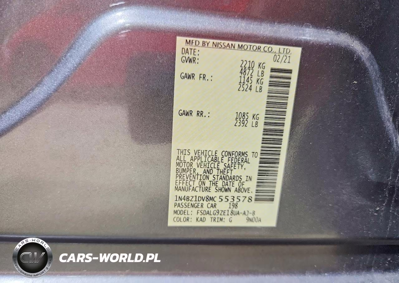 2021 Nissan Leaf Sl Plus VIN:1N4BZ1DV8MC553578 - 12
