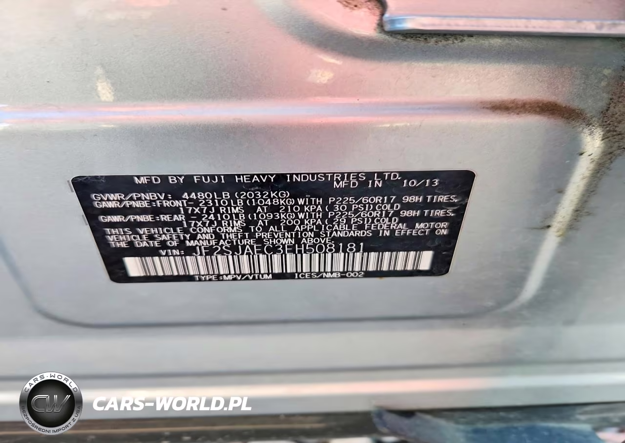 2014 Subaru Forester 2.5I Premium VIN:JF2SJAEC3EH508181 - 12